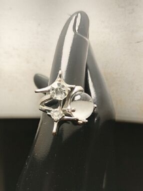 Astro Ring Geometric Fun Gemstone And Glass Sphere Ring Size 5